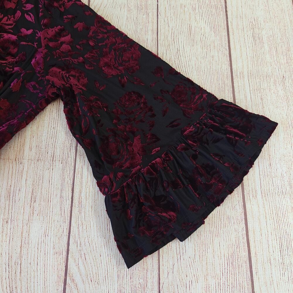 ModCloth mock neck velvet floral mini dress sz XL - Picture 9 of 13